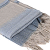 Soft Blue And Biscuit Fringed Throw