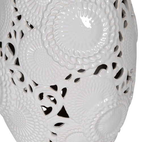 White Ceramic Detailed Table Lamp