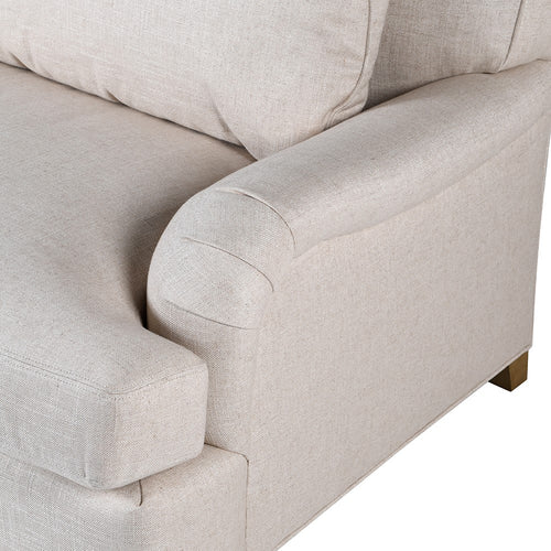 Linen Roll Arm 3 Seater Sofa