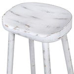 Whitewash Cotswold Farmhouse Low Oak Stool