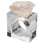 Set Of 4 Natural Quartz Geode Napkin Rings