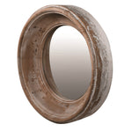 Round Wooden Chunky Mirror