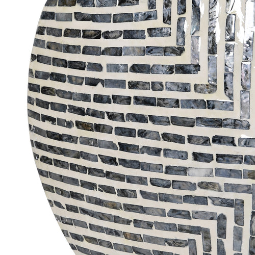 Smokey Capiz  Mosaic Slim Vase