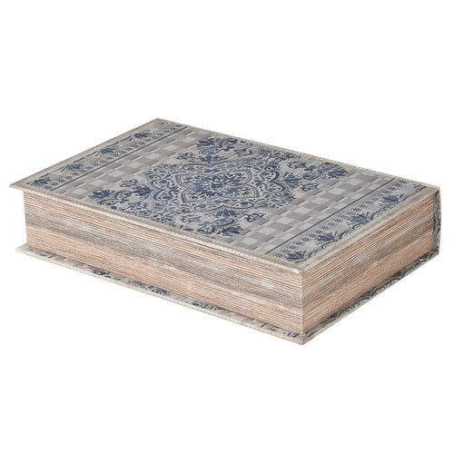 Blue And Grey Patterned Book Box