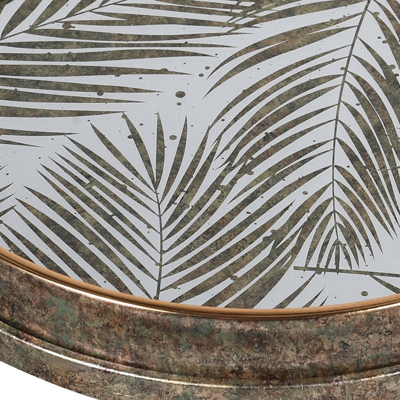 Set Of 2 Mirrored Fern Tray Tables