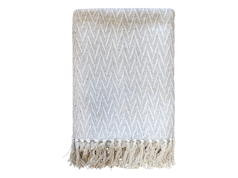 French Grey Patterned Throw