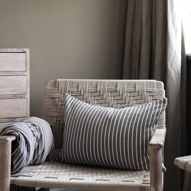 Grey And White Stripe Cushion