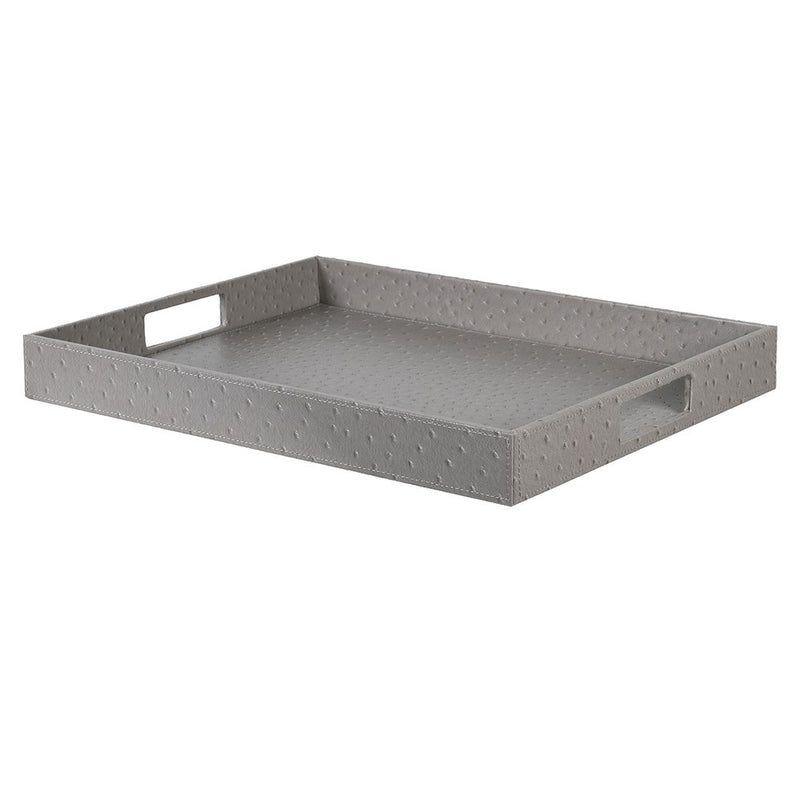 Grey Faux Ostrich Leather Tray