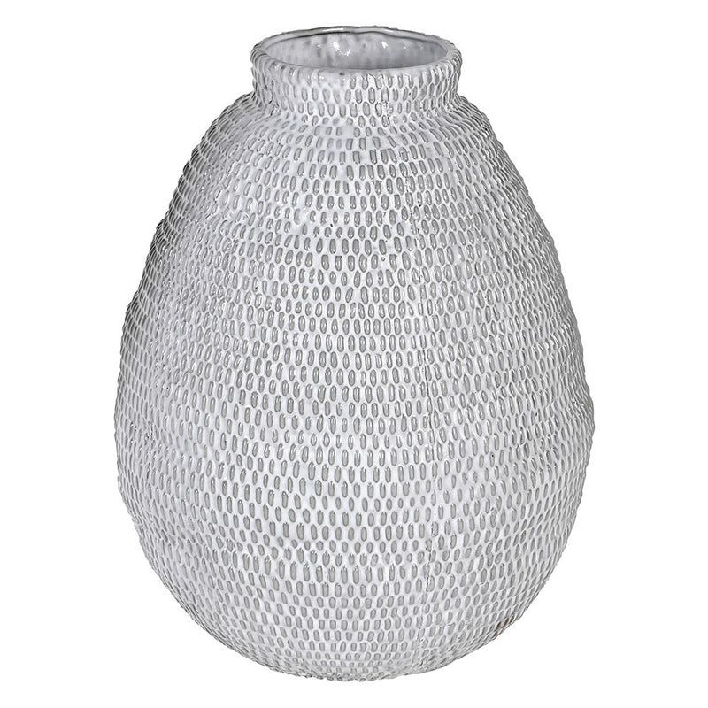 Light Grey Woven Ceramic Vase