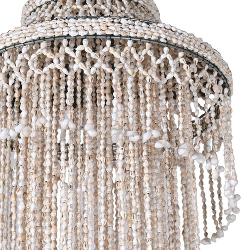 Shell & Bead Spiral Hanging Lamp Shade