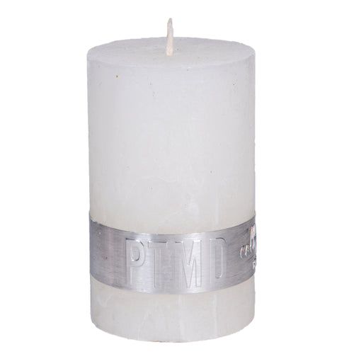 Rustic hot white pillar candle
