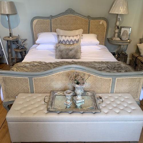 Superking Grey French Rattan 6ft Bed Frame