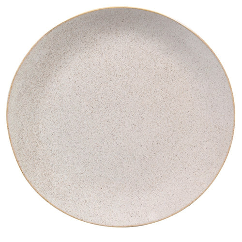 Set Of 4 Beige Stoneware Dinner Plates