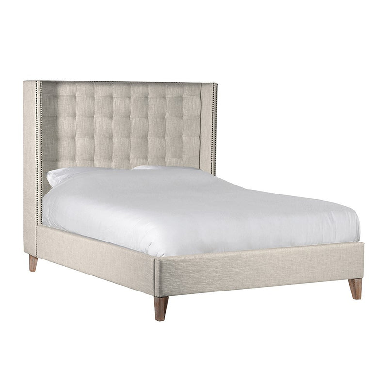 King Size Studded Linen Bed