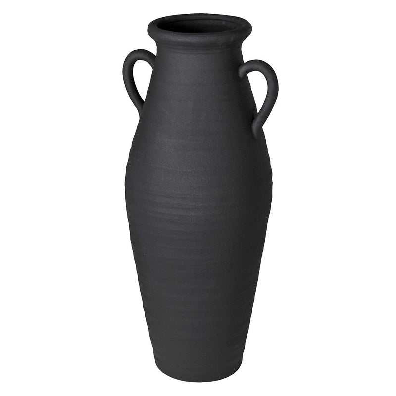Large Black Textured Urn Vase