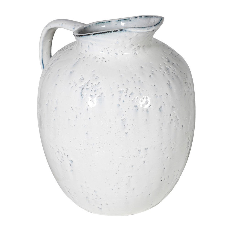 Large Rustic White Ceramic Jug