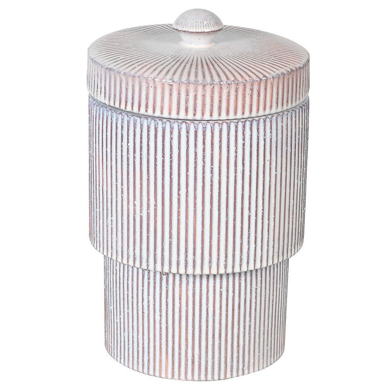 Large Stripey Lidded Jar