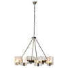 Multi Arm Glass And Steel Ceiling Light