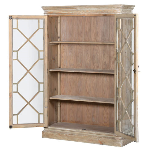 Natural Wooden 2 Door Bookcase