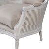 White Washed Rattan Wing Chair