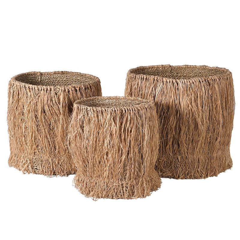 Natural Seagrass Boho Basket