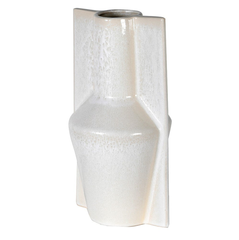 Off White Ceramic Abstract Vase