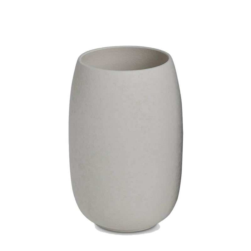 Off White Ceramic Textured Open Vase