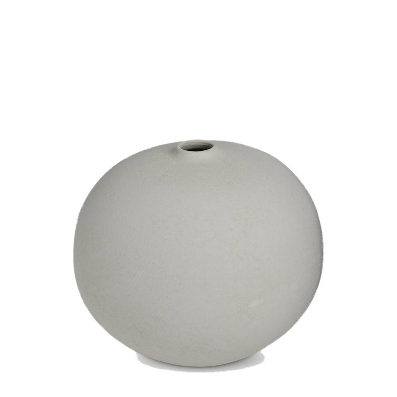 Off White Ceramic Textured Round Vase