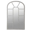 Pale Grey Arched Window Mirror