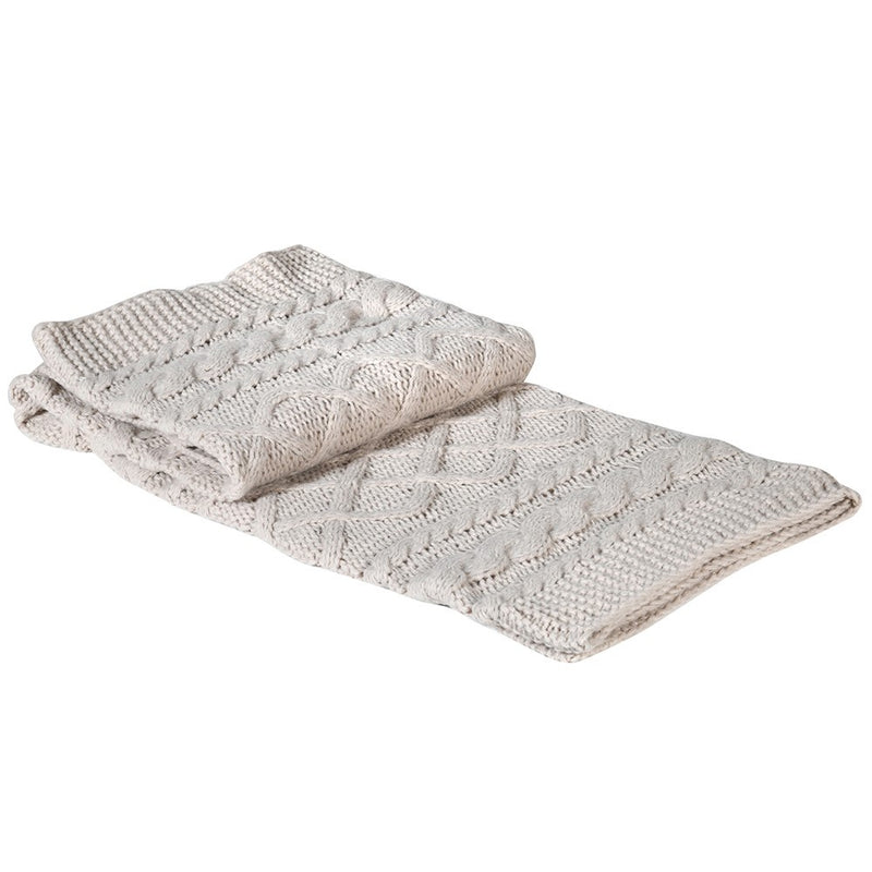 Pale Grey Soft Knitted Throw