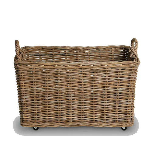 Rattan Basket On Wheels