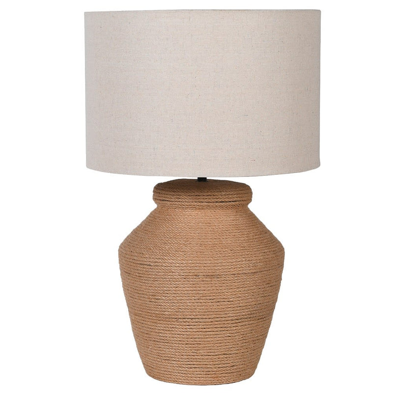 Rope Table Lamp With Linen Shade