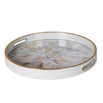 Round Speckled Gold Floral Tray