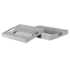 Set Of 2 Silver Trim Shagreen Trays