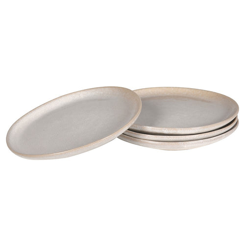 Set Of 4 Pale Grey Rustic Side Plate