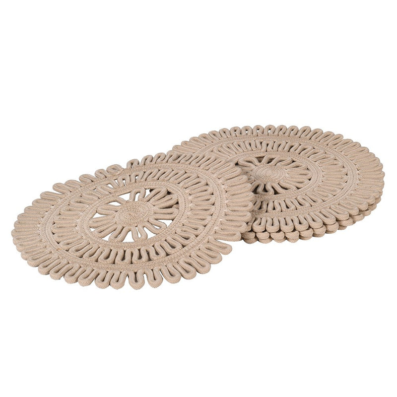 Set Of 4 Patterned Jute Placemats