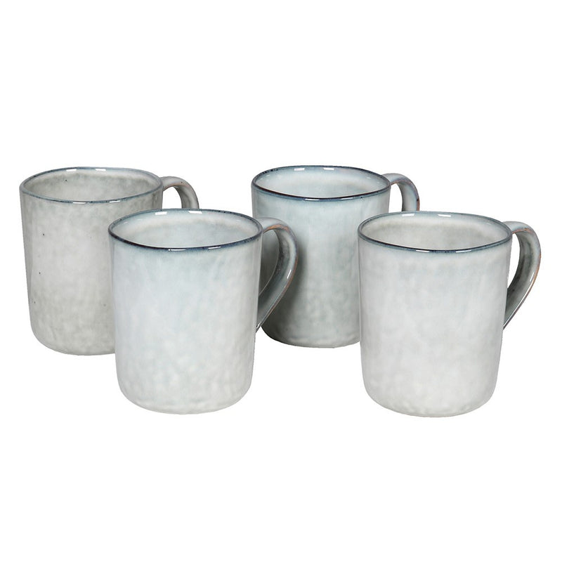 Set Of 4 Rustic Grey Mugs