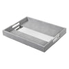 Set Of 2 Silver Trim Shagreen Trays