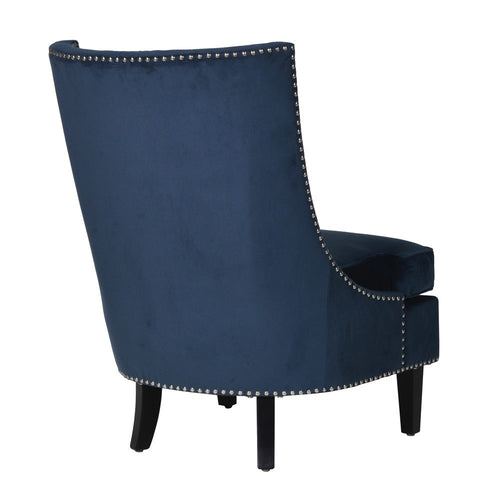 Navy Slipper Chair With Silver Stud Detail