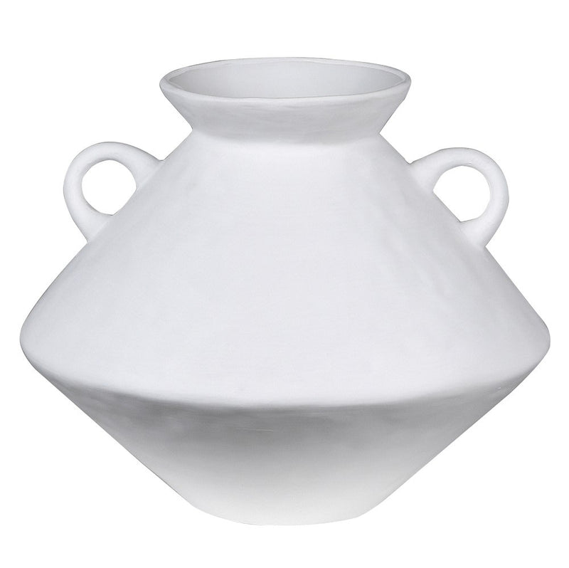 Small 2 Handle White Vase