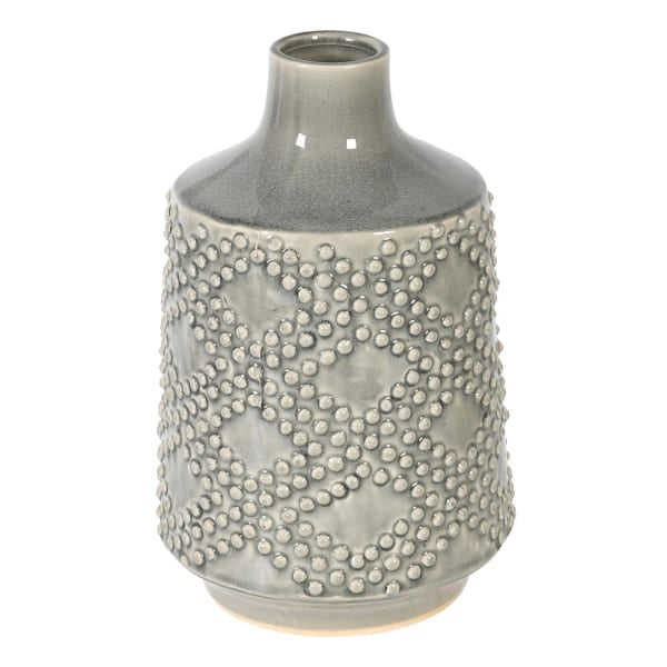 Small Grey Dotty Textured Vase
