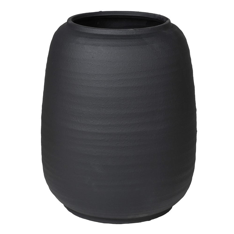 Small Textured Black Ceramic Vase