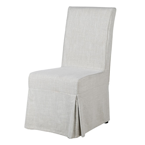 Stone Loose Cover Dining Chair With Lace Up Back