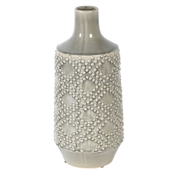 Large Grey Dotty Textured Vase