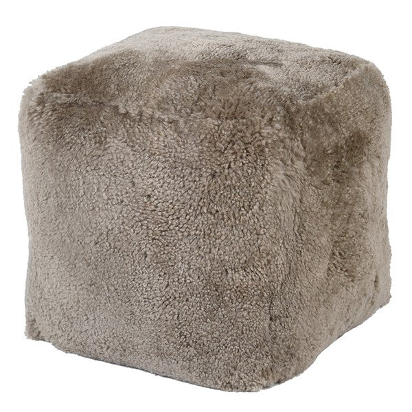 Taupe Sheepskin Cube