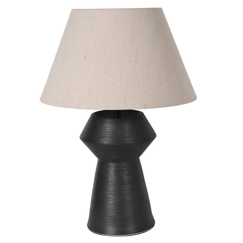 Textured Black Tapered Lamp