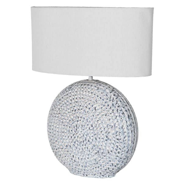 Textured Blue Porcelain Table Lamp