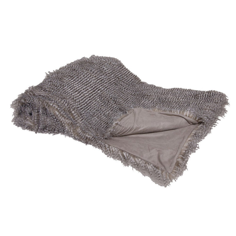 Textured Speckled Faux Fur Throw