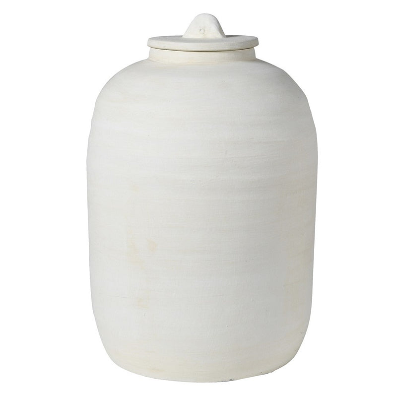 Textured White Terracotta Jar