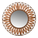 Weaved Bamboo Round Mirror